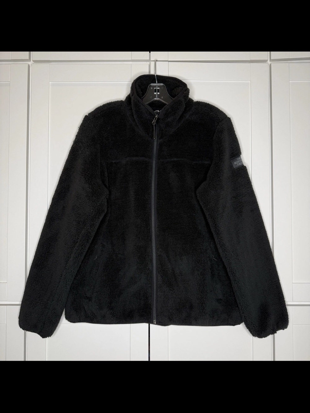 The North Face TNF Women's L Campshire Sherpa Fleece Full Zip Jacket Coat Black!
